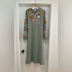 Mi Golondrina NWT Maricela Gris Verdoso y Arroyo Dress S